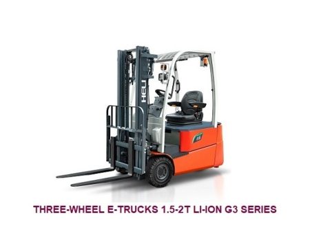 Lithium three-wheel electric forklift 1.5-2 tons G3 series