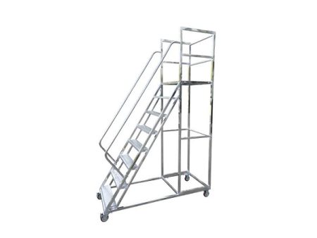 Cầu thang đẩy di động bằng thép không gỉ